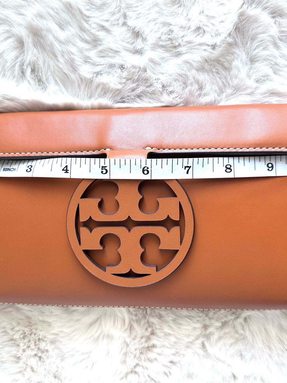 Tory Burch Miller Leather Clutch Brown NEW - Picture 14 of 15